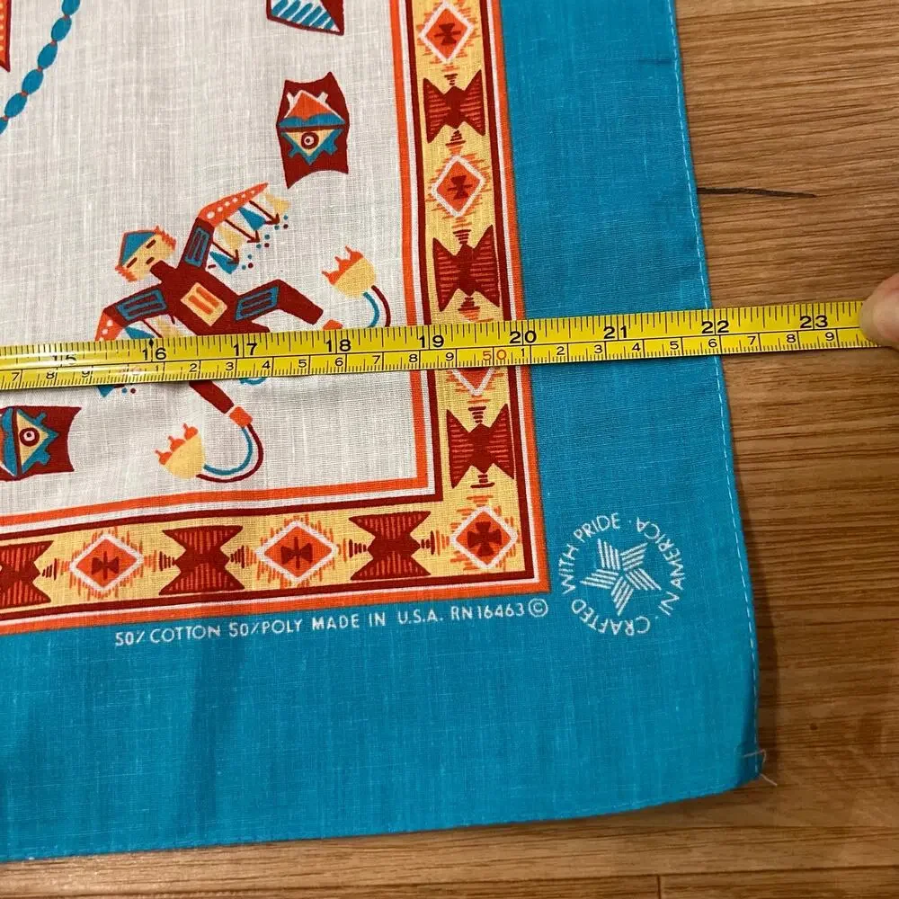 Vintage 1980s Deadstock Thunderbird Southwestern Bandana USA Made NOS 22x22 -